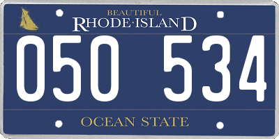 RI license plate 050534