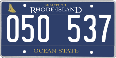 RI license plate 050537