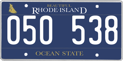 RI license plate 050538