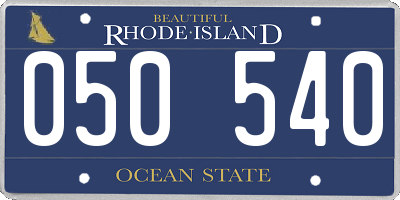 RI license plate 050540