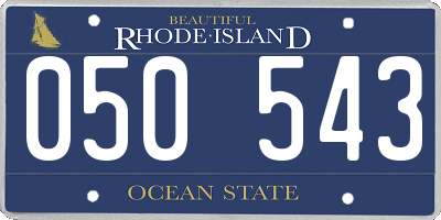 RI license plate 050543