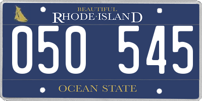 RI license plate 050545