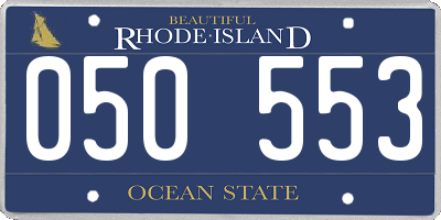 RI license plate 050553