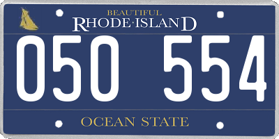 RI license plate 050554