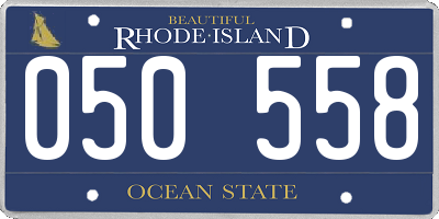 RI license plate 050558