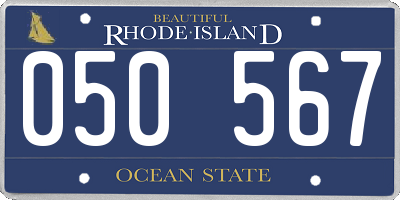 RI license plate 050567