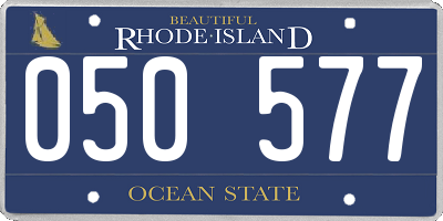 RI license plate 050577