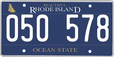 RI license plate 050578