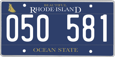 RI license plate 050581