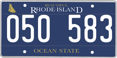 RI license plate 050583