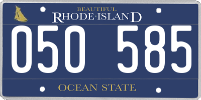 RI license plate 050585