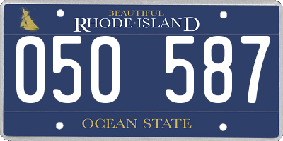 RI license plate 050587