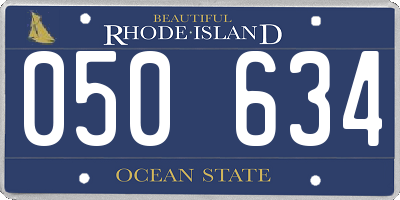 RI license plate 050634