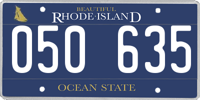 RI license plate 050635