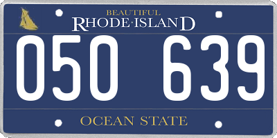 RI license plate 050639