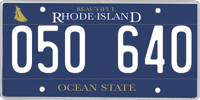 RI license plate 050640