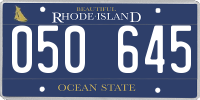 RI license plate 050645