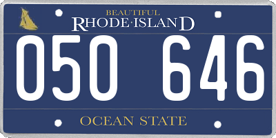 RI license plate 050646