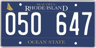 RI license plate 050647