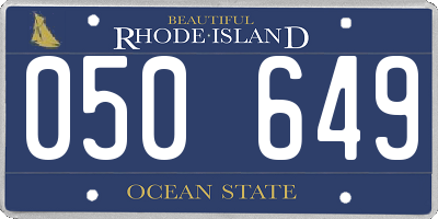RI license plate 050649