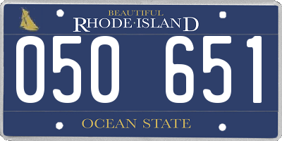 RI license plate 050651