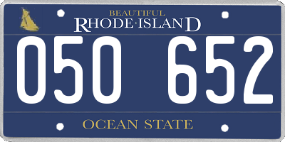 RI license plate 050652