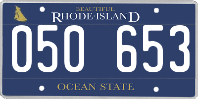 RI license plate 050653