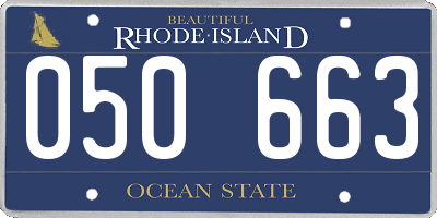 RI license plate 050663