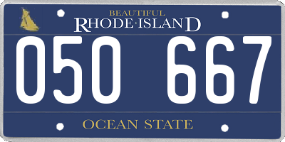 RI license plate 050667