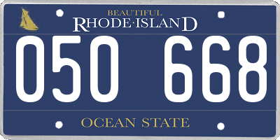 RI license plate 050668