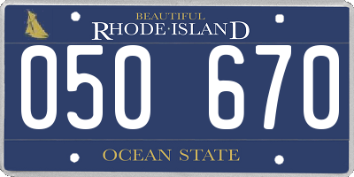 RI license plate 050670