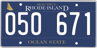 RI license plate 050671