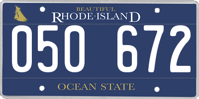 RI license plate 050672