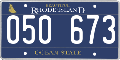 RI license plate 050673