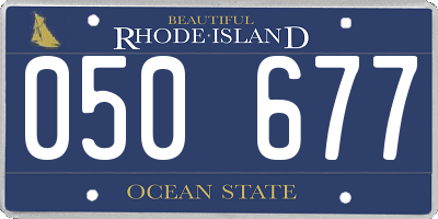 RI license plate 050677