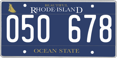 RI license plate 050678