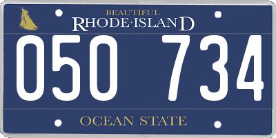 RI license plate 050734