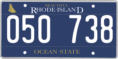 RI license plate 050738