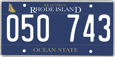 RI license plate 050743