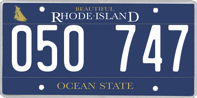 RI license plate 050747
