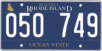 RI license plate 050749