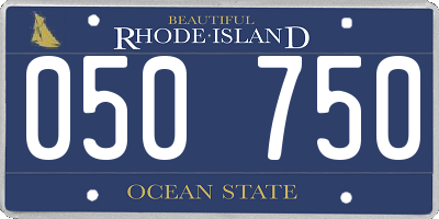 RI license plate 050750