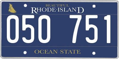 RI license plate 050751