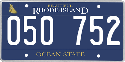 RI license plate 050752
