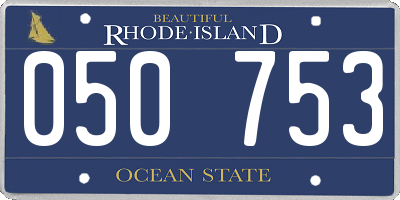 RI license plate 050753
