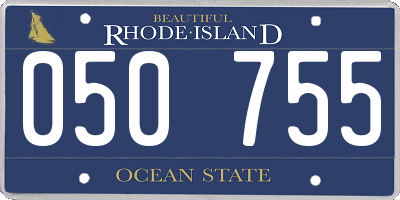 RI license plate 050755