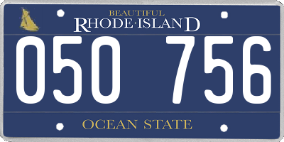 RI license plate 050756