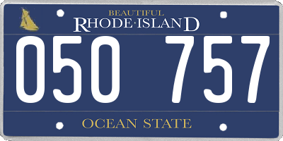 RI license plate 050757