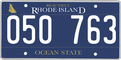 RI license plate 050763