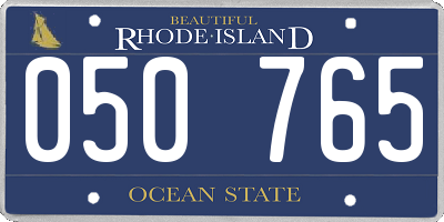 RI license plate 050765